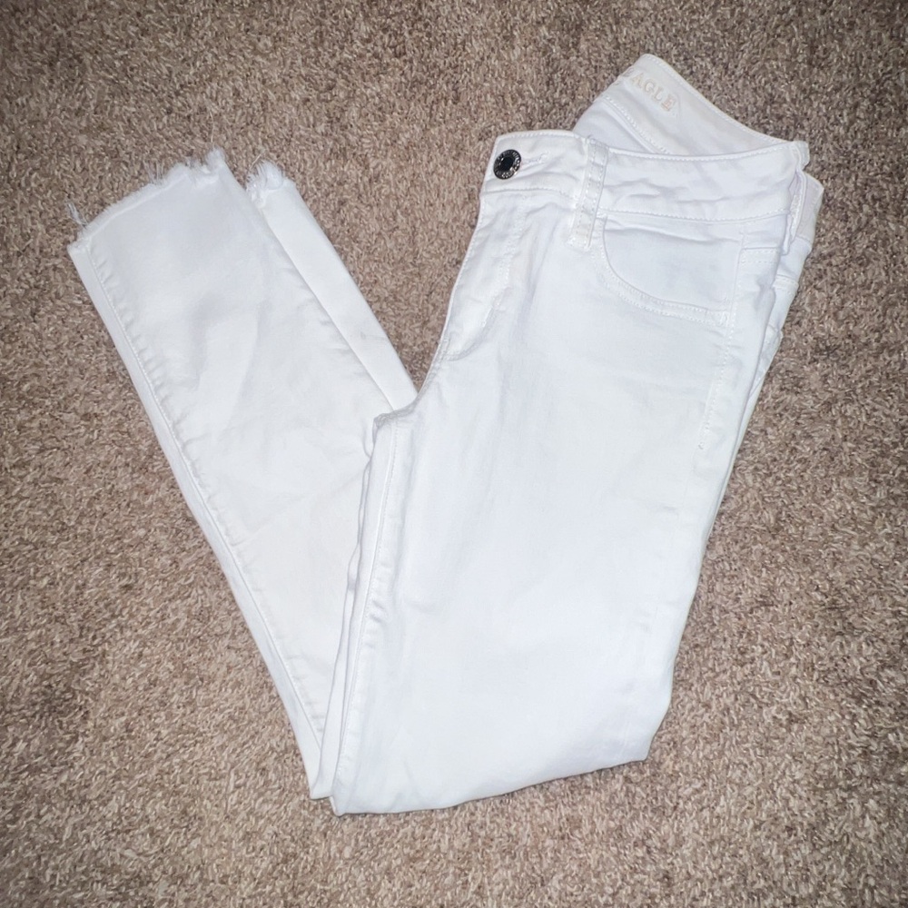 American Eagle Outfitters White Ankle Jeans